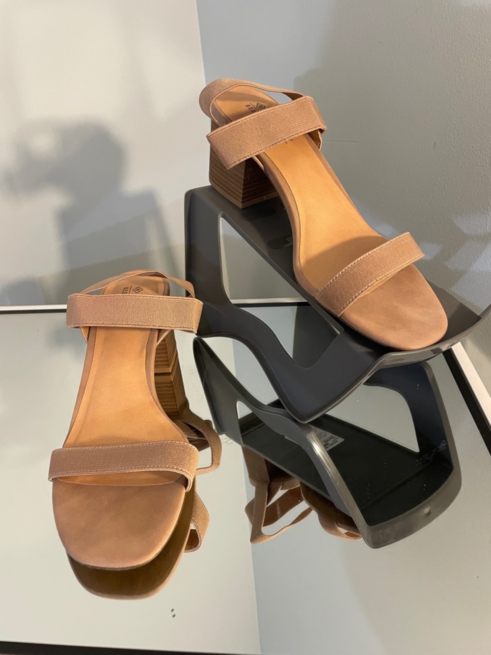 Call It Spring Tan Strappy Low Block Heel Sandals vegan